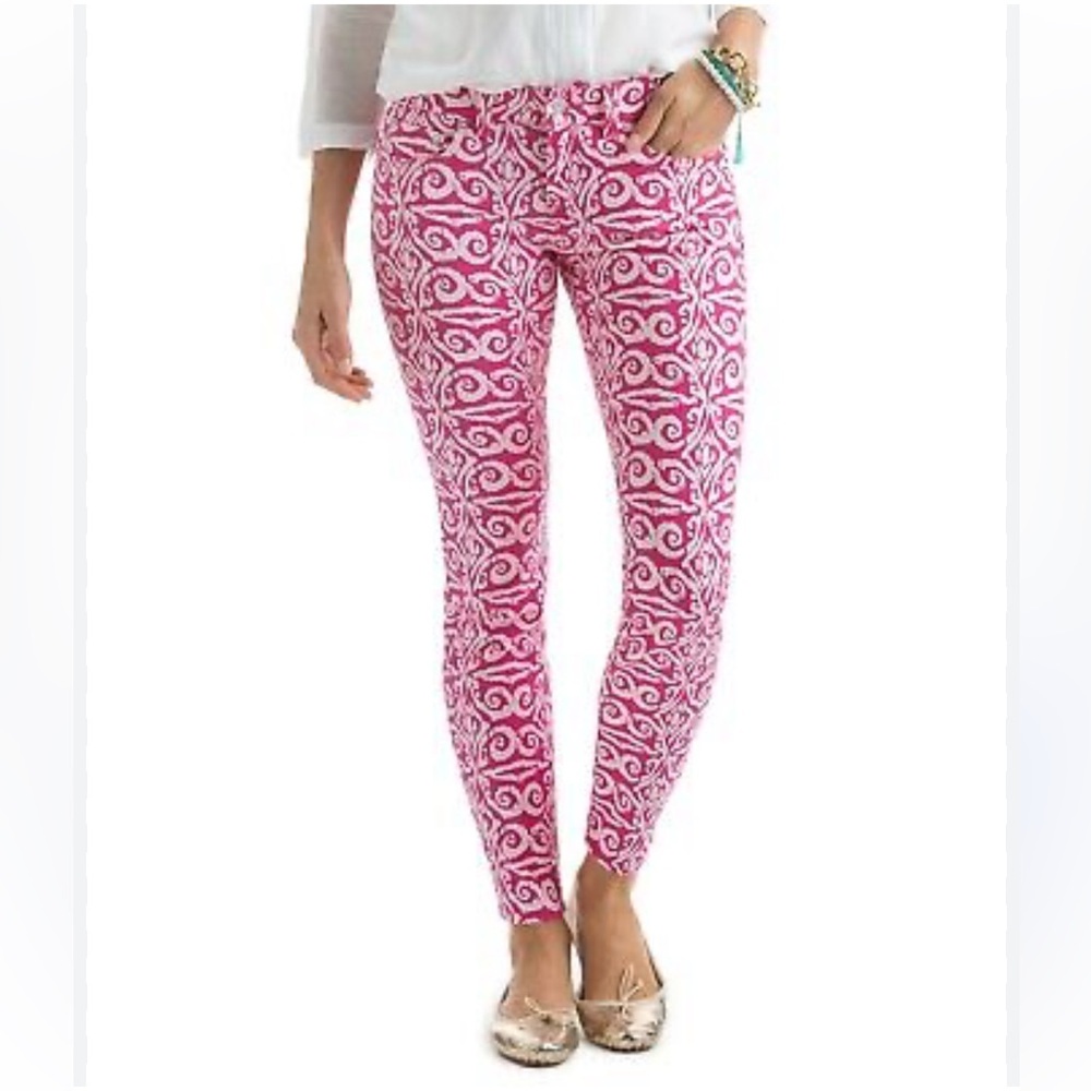 Vineyard Vines Salt Island Tile Print Skinny Jean - Pink - Size 10
